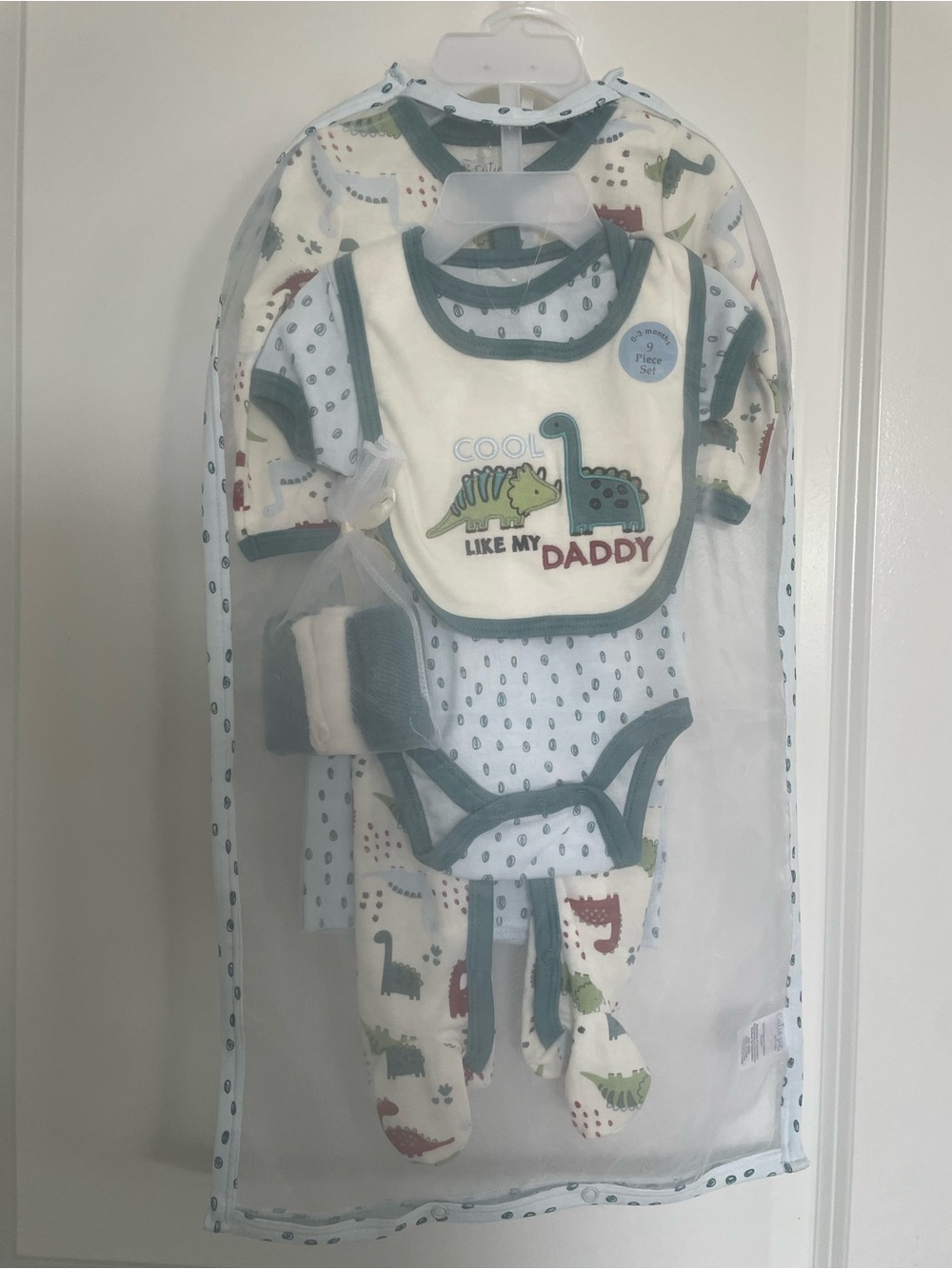 Cutie Pie Baby Boy 0-3 Months 9 Piece Gift Set Dinosaur Blue Baby Shower NEW